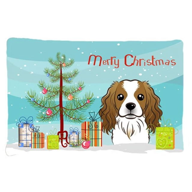 Carolines Treasures BB1596PILLOWCASE Christmas Tree & Cavalier Spaniel Fabric Standard Pillowcase