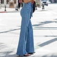 thumbnail image 4 of Vedolay Casual Trousers Women's 2023 High Waisted Wide Leg Flare Denim Pants,Blue S, 4 of 5