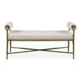 thumbnail image 4 of Lalia Modern Upholstered 48-inch Hammered Metal Accent Bench with Roll Arms, Matte Gold, 4 of 13