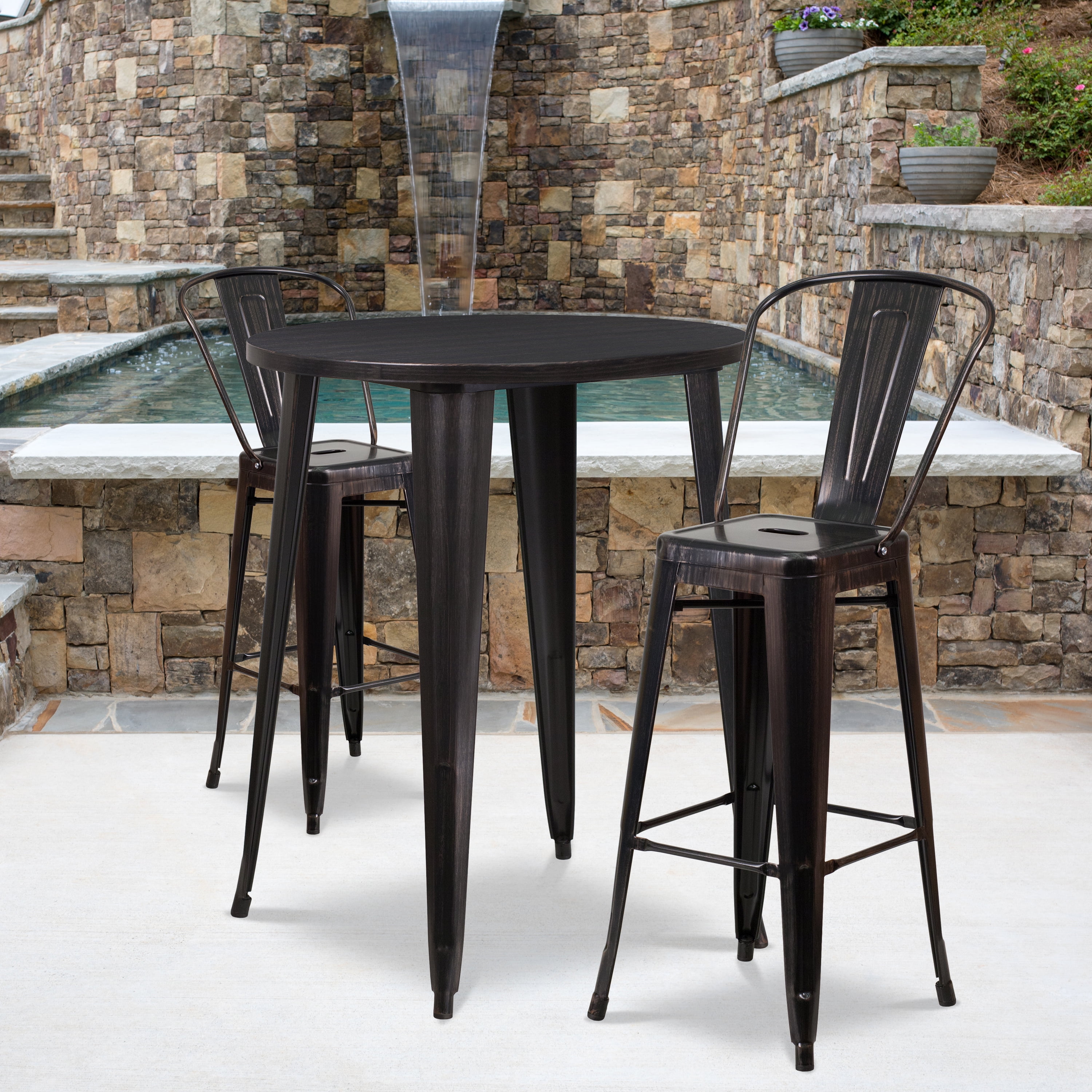 Flash Furniture Commercial Grade 23 75 Square Black Antique Gold Metal Indoor Outdoor Bar Table Set With 2 Stools With Backs Ch 31330b 2 30gb Bq Gg Walmart Com Flash Furniture Commercial Grade 23 75 Square Black Antique Gold Metal Indoor Outdoor Bar Table Set With 2 Stools With Backs Ch 31330b 2 30gb Bq Gg Walmart Com