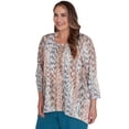 thumbnail image 3 of Alfred Dunner Womens Plus-Size  Vertical Animal Print Top With Necklace, 3 of 6