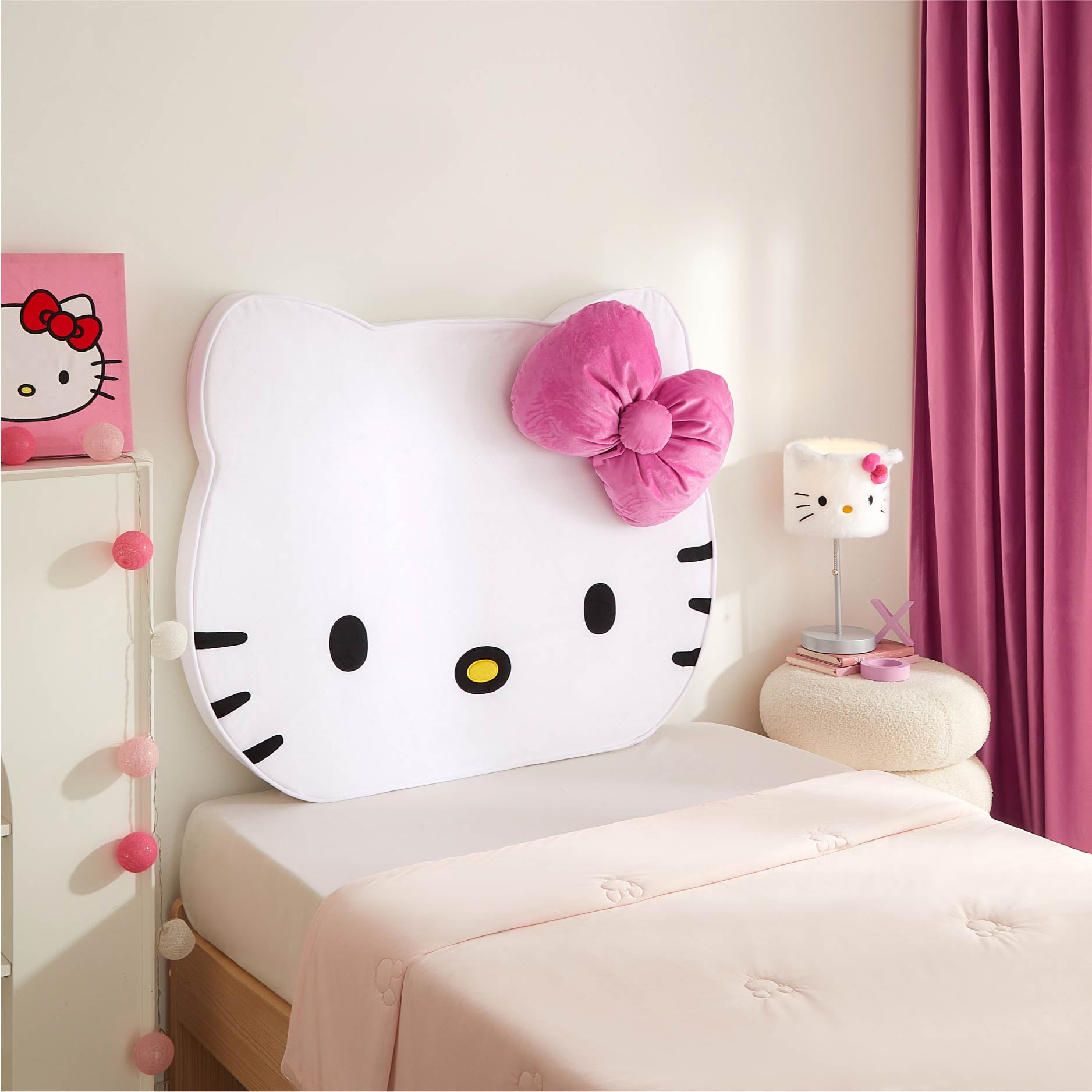 Hello Kitty Kids Figural Compressed Headboard, Twin Size