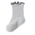 thumbnail image 2 of Lumosvexa Baby Girls Cotton Socks Mid Calf Lightweight Soft Comfort Toddler Daily Cute Socks Gray 0T, 2 of 7