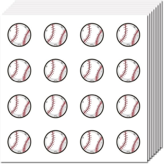 Baseball Planner Stickers Sports Ball Planner Stickers Plastic Waterproof Small Round Dot Cartoon Baseball Decal Stickers
