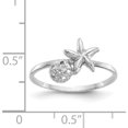 thumbnail image 4 of 14K White Gold Polished Starfish & Sand Dollar Ring (Size 7) Made In United States k5757, 4 of 5