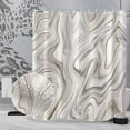 thumbnail image 6 of Marble Shower Curtain, White Gray Shower Curtain for Bathroom Stall RV Abstract Art Decor Waterproof Fabric Shower Curtain Set with Hooks 72x72 inches, 6 of 6