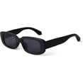 thumbnail image 3 of ADE WU Gafas de sol rectangulares para mujeres y hombres, gafas de sol retro de los años 90, gafas de sol de moda de concha de tortuga negra Y2K, 3 of 4