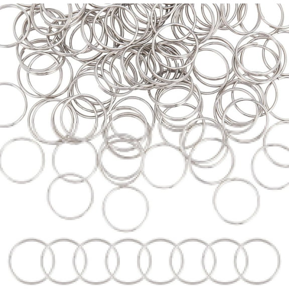 100pcs 304 Stainless Steel Split Rings Double Loops Jump Rings Stainless Steel Color 15x1.8mm