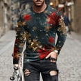thumbnail image 2 of Stamzod Christmas Shirts for Men Plus Size Men's T-Shirts Clearance Men Clothing Long Sleeve Christmas Funny Print Trendy Shirts Top, 2 of 5