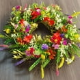 thumbnail image 7 of Harpi 16 Inch Spring Wreaths for Front Door Clearance, Greenery Summer Wreath, Wildflower Wreath Home Decor Flower Wreath Front Door Simulation Dried Flower Wreath Green Plant Eternal Flower, 7 of 7