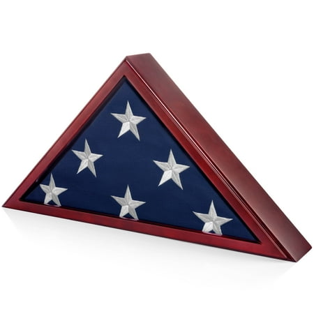SmartChoice Honors Memorial Flag Display Case Burial Presentation Flags, American Foreign Military Service Commemoration, 5x9 Feet