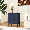 thumbnail image 5 of HLR 20" Mid Century Nightstands Set of 2 with Drawers, Wood Bedside Table End Table for Bedroom, Blue, 5 of 9