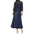thumbnail image 2 of Alex Evenings Womens Plus Size Long A-Line Mock Dress with Jacket 14 Midnight, 2 of 6