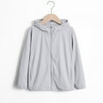 thumbnail image 3 of Hotiary Kids Athletic UPF50+ Sun Protection Jacket Girls Boys Long Sleeve Zipper Sweatshirts Lightweight Breathable Hooded Cooling Shirt Outdoor for 4-20Y+ Light Gray, 3 of 4
