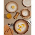 thumbnail image 5 of Stoneware Dinnerware Set Service for 4, 12 pcs Reactive Glaze Plates and Bowls Sets, Handmade Round Dishes Set, Highly Chip and Crack Resistant Modern Plate Set, Brown Yellow, 5 of 7