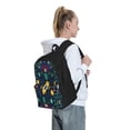 thumbnail image 6 of Lsque Colorful Mexican Flower Pattern Adult Backpack – Durable & Lightweight PU Canvas Storage Bag , 15” Laptop Compartment, and Multiple Pockets, 6 of 7