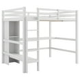 thumbnail image 5 of Harper & Bright Designs Wood Full Size Loft Bed with Desk, High Loft Bed Frame with Storage Shelves, White, 5 of 12