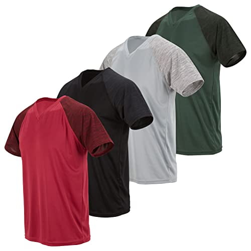 Men's VNeck Performance Tshirts, Short Sleeve Dry Fit Mens Shirts for
