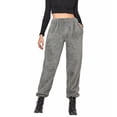 thumbnail image 1 of Opperiaya Women Plush Casual Pants, Elastic Leg Simple Style Solid Color, 1 of 6