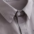 thumbnail image 4 of Spring&Gege Chemises à Manches Courtes pour Garçons Uniforme Formel Tissé Uni, Argent, 5-6 Ans, 4 of 4