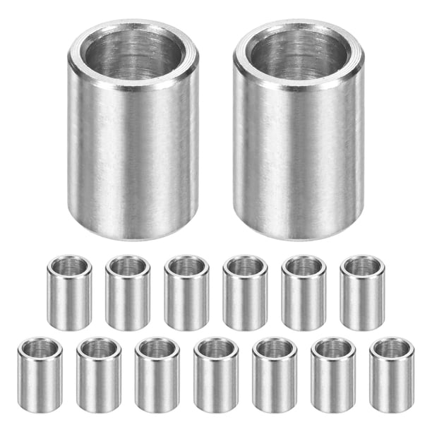 Uxcell 15PCS Espaciadores de Aluminio M7 7mm ID x 10mm OD x 14mm L Espaciador Metálico Redondo para Tornillos y Pernos