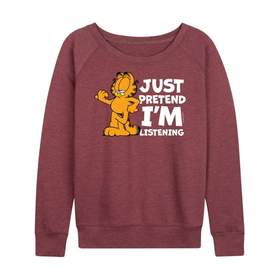 Garfield - Pretend Im Listening - Women's Lightweight French Terry Long Sleeve Shirt