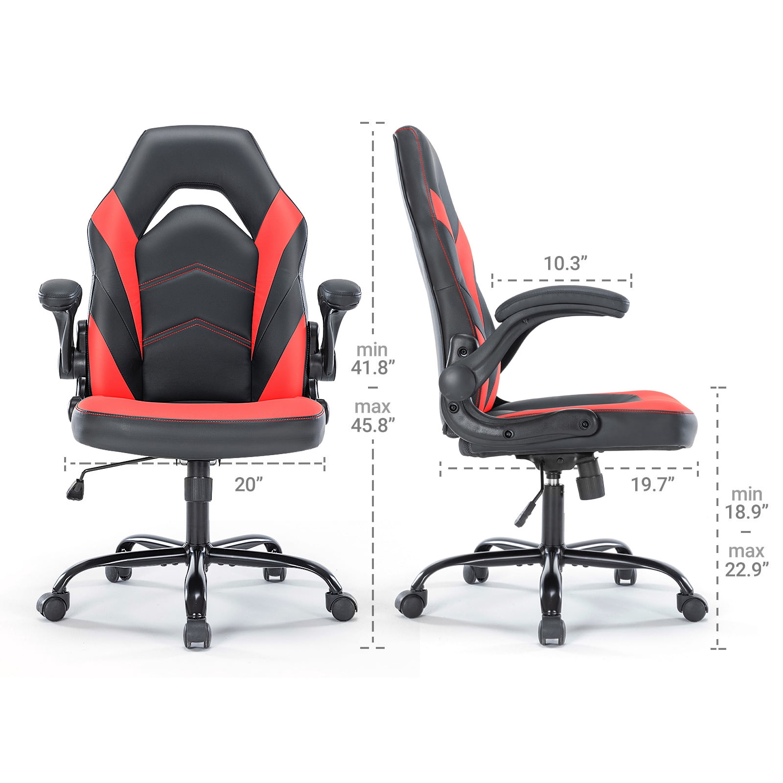 Alvantor Gaming Chair, PU Leather Comfortable Ergonomic Computer Chair Height Adjustable with Swivel and Lumbar Support