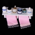 thumbnail image 2 of lionlar 1/12 Dollhouse Miniature Bathroom Furniture Wooden Wall Rack White & Towels Pink, 2 of 9