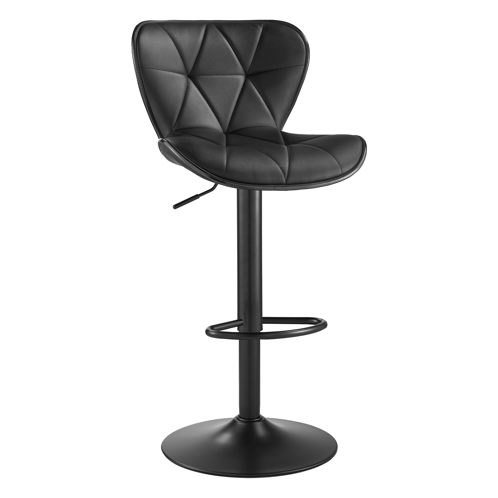 SAETSFEG Bar Stools, Adjustable Swivel Bar Stool with Backrest, Modern Counter Height Island Chairs for Kitchen Island, Dining Room, Black