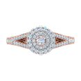 thumbnail image 3 of 1/2 Carat Diamond Halo Engagement Ring in 10K Rose Gold (Ring Size 6), 3 of 5