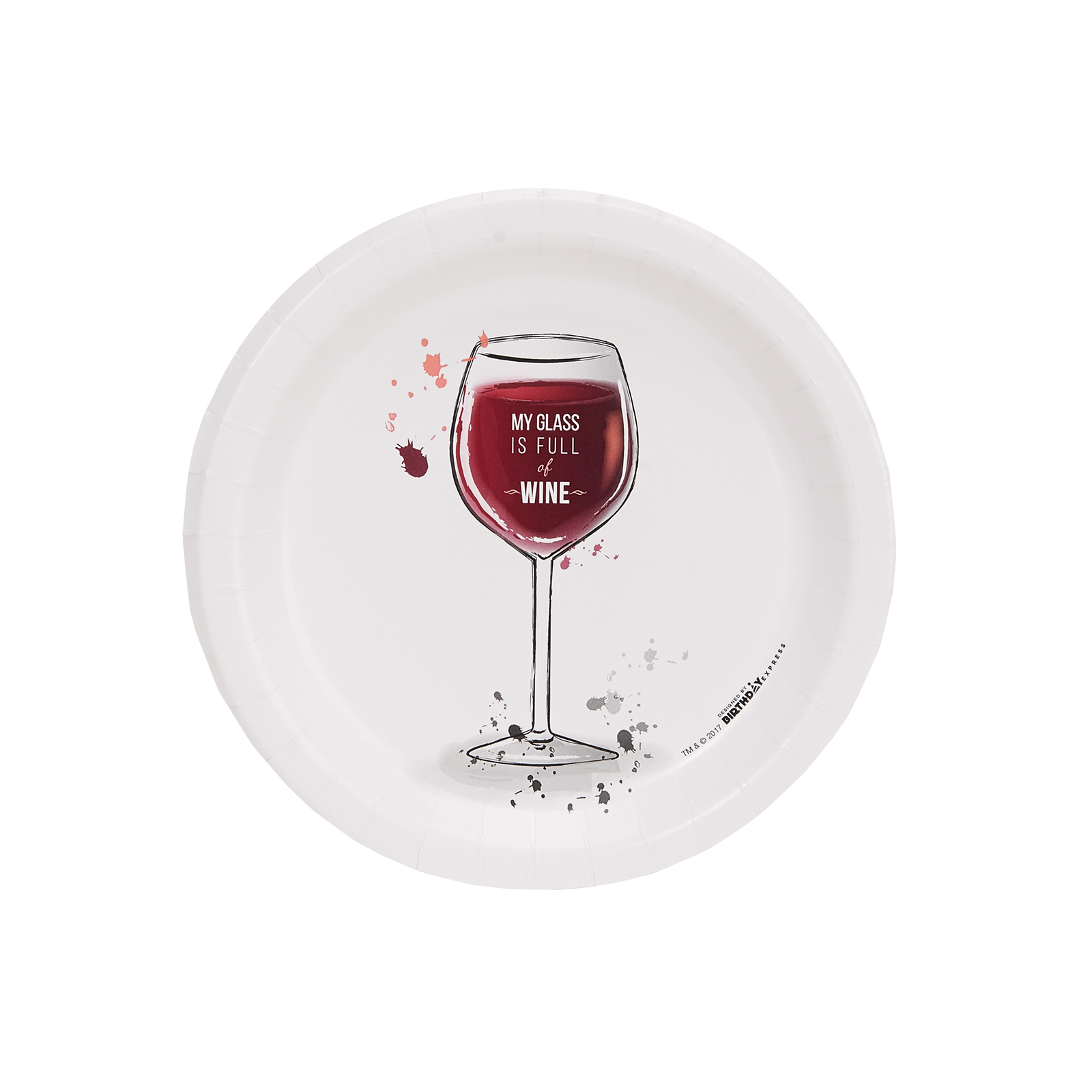 Wine Party My Glass Is Full Cocktail Plates (8)