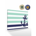 thumbnail image 2 of Anchor Aqua Wall Art for Living Room,Canvas Picture Wall Decor for Bathroom Bedroom,Modern Navy Blue White Striped Nautical Painting Artwork for Office Kitchen Hallway Dining Room Home Decor 16"x20", 2 of 8