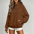 thumbnail image 6 of Women Mock Neck Raglan Sweatshirt Sevevn Long Sleeve Side Pocket Solid Oversized Casual Pullover Tops, 6 of 9