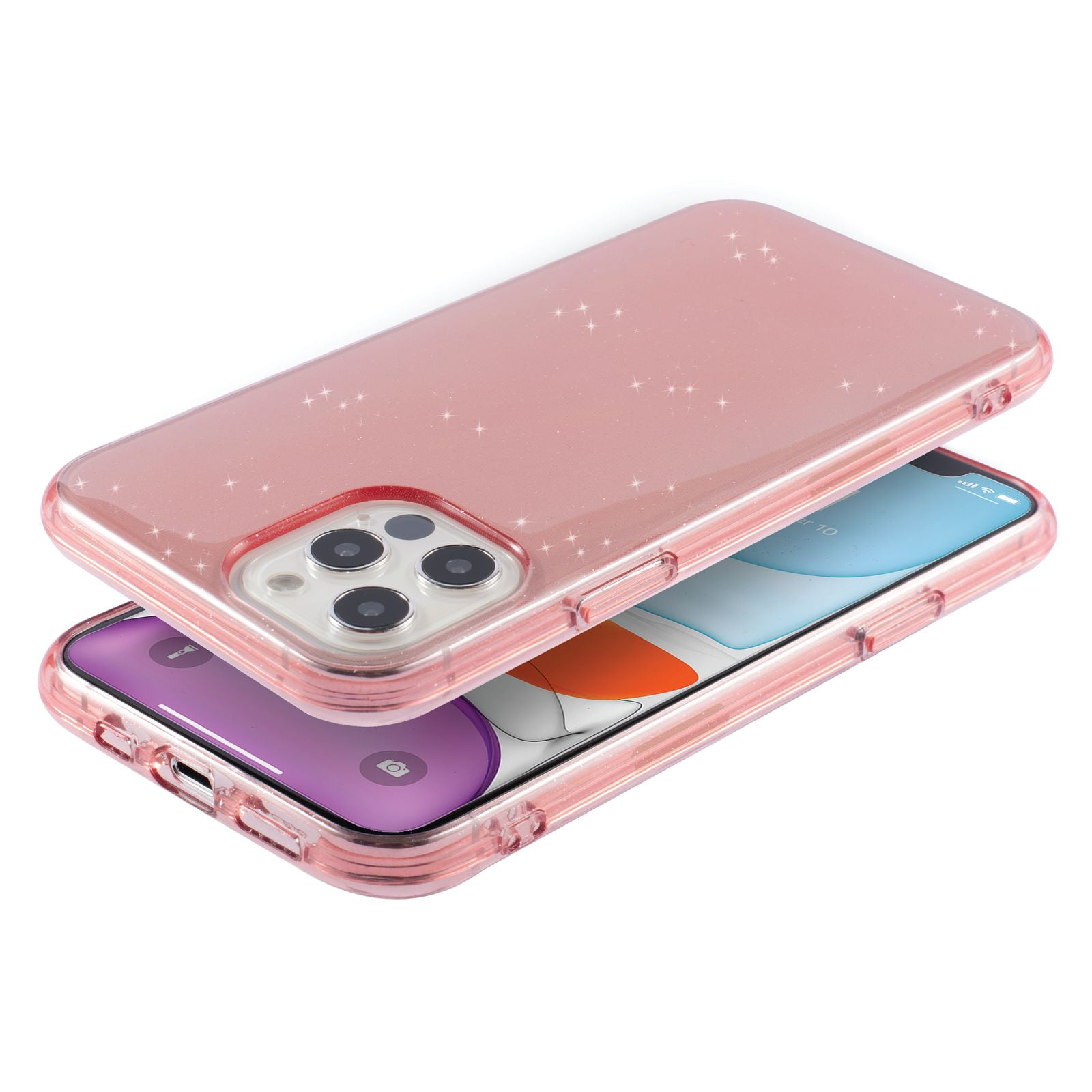 Insten Glitter Case For Iphone 12 Pro / Iphone 12 6.1, Soft Tpu Sparkle  Protective Cover, Crystal Clear Pink : Target
