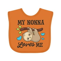 Inktastic My Nonna Loves Me with Sloth and Hearts Boys or Girls Baby Bib