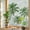 Green, Emerald, Brown, variant on Window Privacy Film for Home Office Static Cling, Green Palm Trees Seaside Decorative Stained Glass Window Film for Small Windows/Cabinet Glass Tropical Summer Botanical Coastal 17.7 x 39.3 Inches