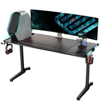 Eureka Ergonomic 55 Inch  Black Gaming Computer Desk with RGB Lights