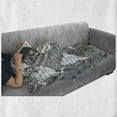 thumbnail image 5 of Wanderlust Soft Flannel Fleece Throw Blanket, World Map on Old Brick Wall Construction Grunge Antique Stained Abstract, Cozy Plush for Indoor and Outdoor Use, 70" x 90", Pale Grey White, by Ambesonne, 5 of 5
