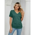 thumbnail image 2 of Womens T Shirts V Neck Short Sleeve Casual Loose Tees Tops Trending, 2 of 7