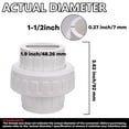 thumbnail image 2 of 1-1/2" PVC Union Coupling Pipe Fitting (Socket x Socket) PVC Adapter Schedule 40, EPDM O-Ring, 1.5'' inch White 2 Pack, 2 of 10