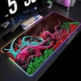 thumbnail image 5 of Alfombrillas de ratón LED para videojuegos, diseño de pulpo, alfombrilla de escritorio con retroiluminación grande, 39,3x19,6 pulgadas, alfombrilla para jugador RGB, alfombrilla luminosa para ratón, 5 of 5