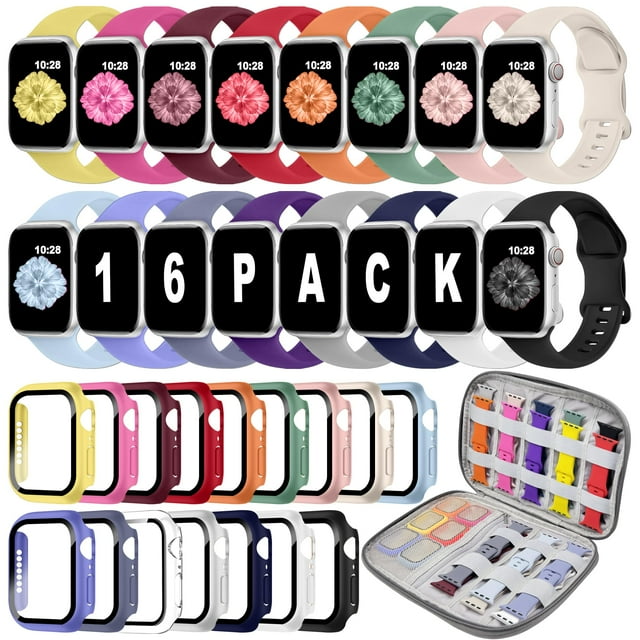 Paquete de 16 correas de reloj compatibles con Apple Watch de 40 mm a 46 mm
