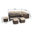 thumbnail image 6 of GDF Studio Santa Rosa Outdoor 7 Seater Multibrown Dining Sofa Set with Water Resistant Cushions, 6 of 11