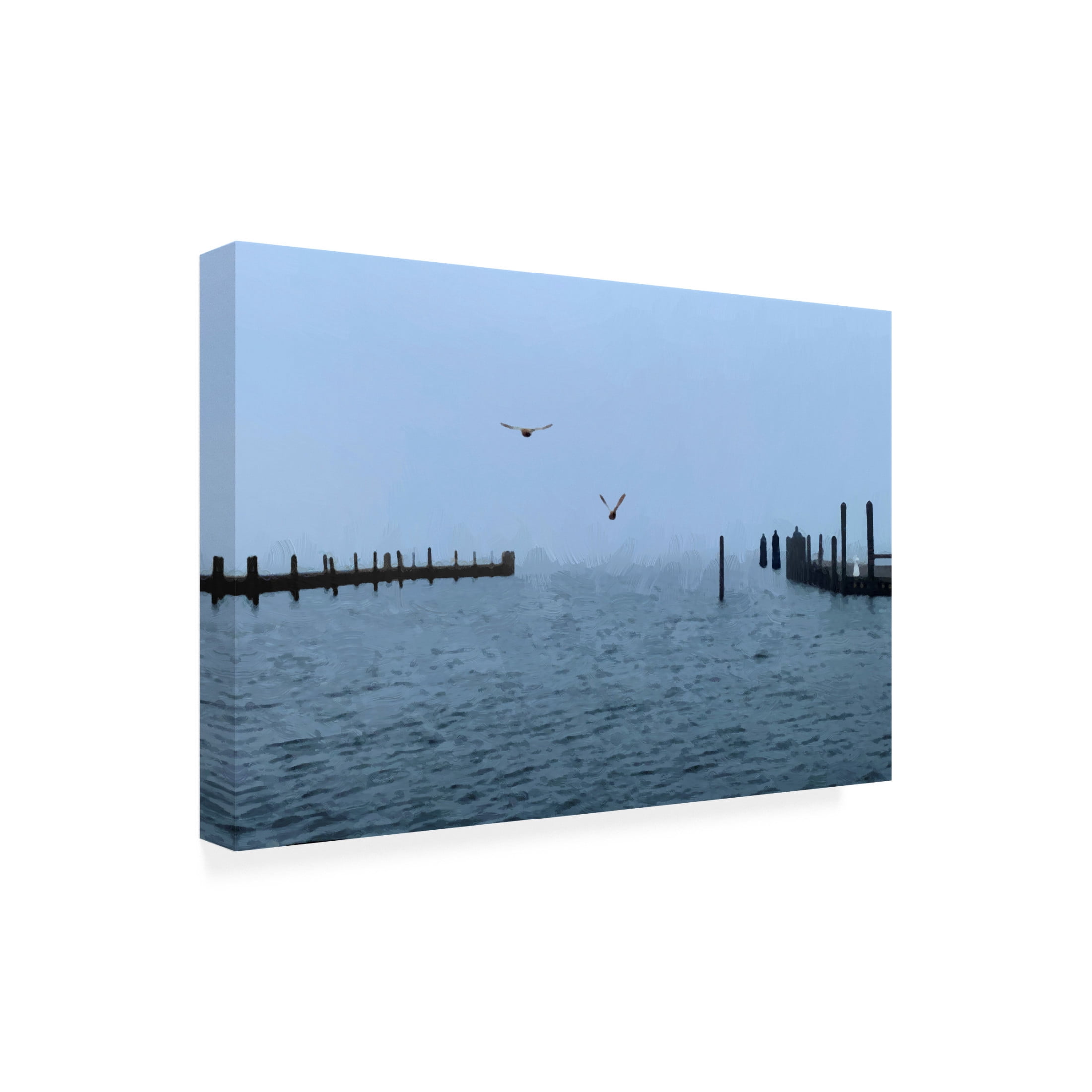 Canvas Wall Art - Jeff Pica 'Pines Harbor Blue' Wall Art for Living Room, Bedroom, or Office Décor by Trademark Fine Art - 47 x 30 Inches