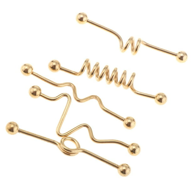 5 X Charm Ear Stud Pendiente Oreja Accesorio de joyería para fiesta de Navidad Hugo Pendiente Industrial Barbell