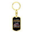 thumbnail image 4 of Grumpy Trucker Swivel Keychain Dog Tag Stainless Steel or 18k Gold, 4 of 10