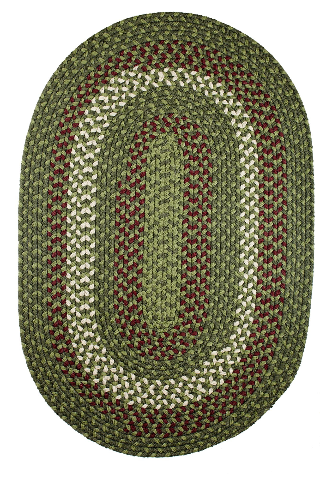 Indoor/Outdoor Rug, Green Reversible Braided Textured Design, 4Ft. X