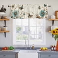 thumbnail image 4 of 2 Panels Turquoise Tulip Valance for Windows, Spring Vintage Botanical Butterfly Floral Light Filtering Kitchen Curtains, Rod Pocket Window Treatment Curtain Valances for Living Room Bedroom, 54"x18", 4 of 9