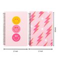 thumbnail image 2 of Cuadernos espirales preppy A5 L1rabe Diario espiral Y2K tapa dura Sonriente Cuaderno encuadernado rosa, 2 of 3