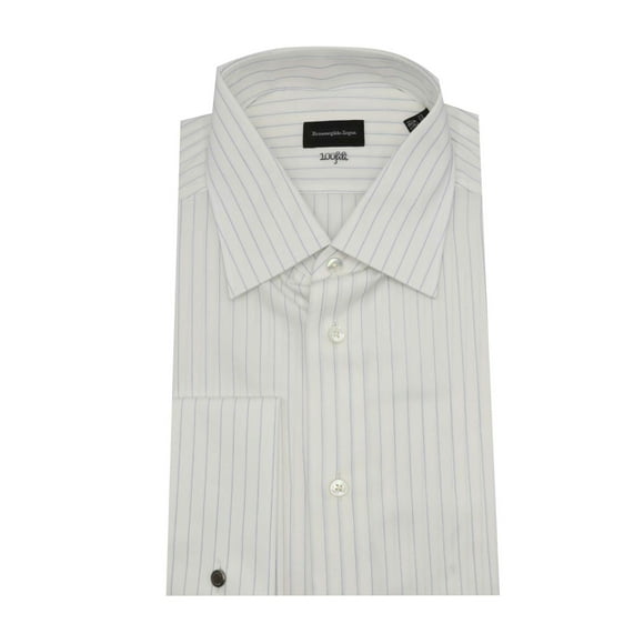 Ermenegildo Zegna Men's Blue / White Stripes Regular-fit Dress shirt - 42-16.5 (L)